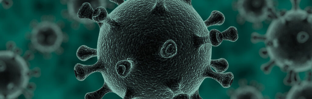 A microscopic virus that antimicrobial technology protects against