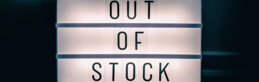 An out of stock sign denoting Microban 24 was discontinued