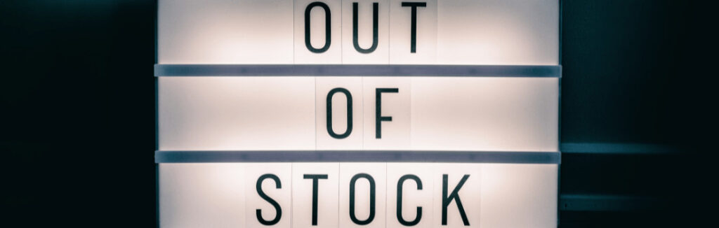 An out of stock sign denoting Microban 24 was discontinued